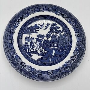 Johnson Brothers Blue Willow Dinner Plate Vintage English Transferware Dinner